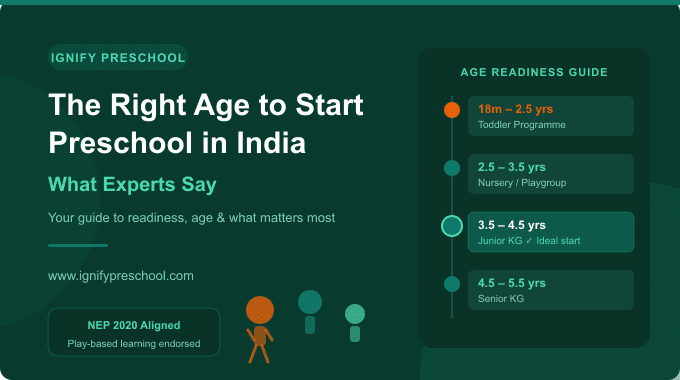Young child starting preschool India with teacher warmly welcoming.
